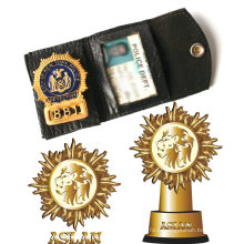 Badge de police avec embellissement 3D plaqué or (GZHY-BADGE-016)